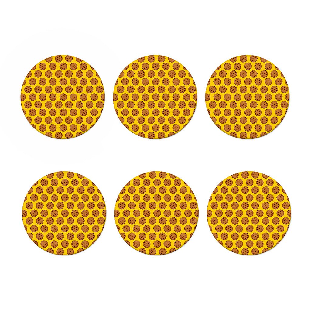 Yellow Cookie Pattern Print Coaster Set