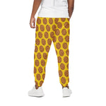 Yellow Cookie Pattern Print Cotton Pants