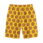Yellow Cookie Pattern Print Cotton Shorts