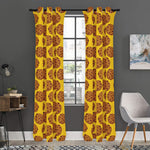 Yellow Cookie Pattern Print Curtain