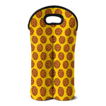 Yellow Cookie Pattern Print Double Neoprene Wine Tote