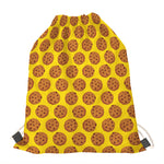 Yellow Cookie Pattern Print Drawstring Bag