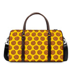 Yellow Cookie Pattern Print Duffle Bag