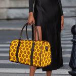 Yellow Cookie Pattern Print Duffle Bag