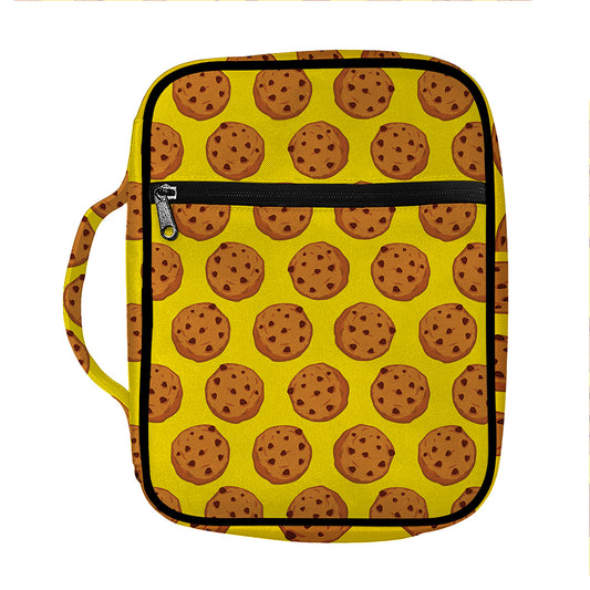 Yellow Cookie Pattern Print Front Pocket Bible Bag