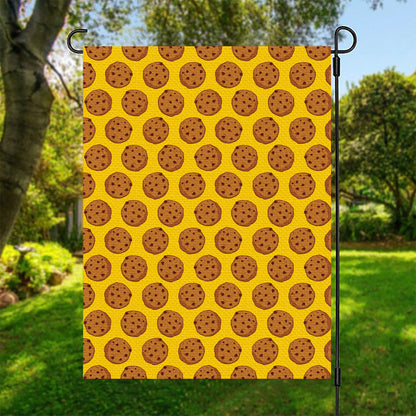 Yellow Cookie Pattern Print Garden Flag