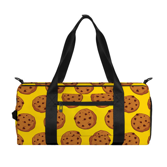 Yellow Cookie Pattern Print Gym Bag
