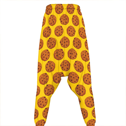 Yellow Cookie Pattern Print Hammer Pants