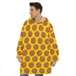 Yellow Cookie Pattern Print Hoodie Blanket