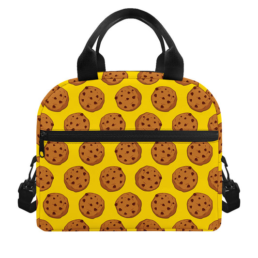 Yellow Cookie Pattern Print Insulated Lunch Bag
