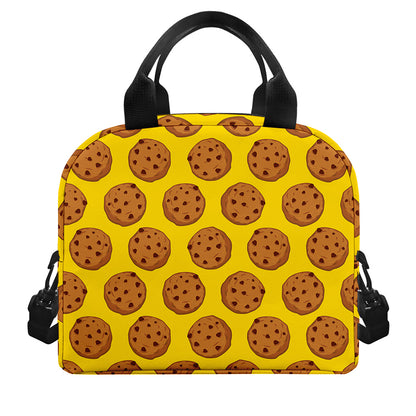 Yellow Cookie Pattern Print Insulated Lunch Bag