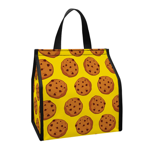 Yellow Cookie Pattern Print Insulated Lunch Tote