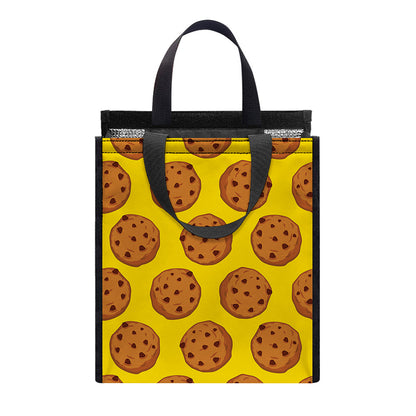 Yellow Cookie Pattern Print Insulated Lunch Tote