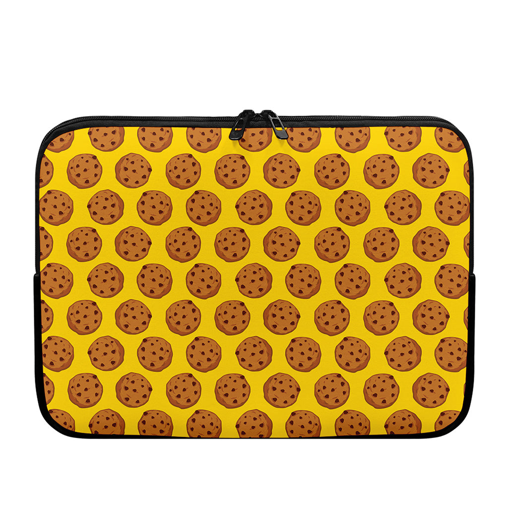 Yellow Cookie Pattern Print Laptop Sleeve