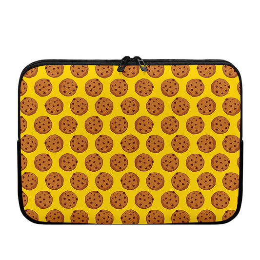 Yellow Cookie Pattern Print Laptop Sleeve