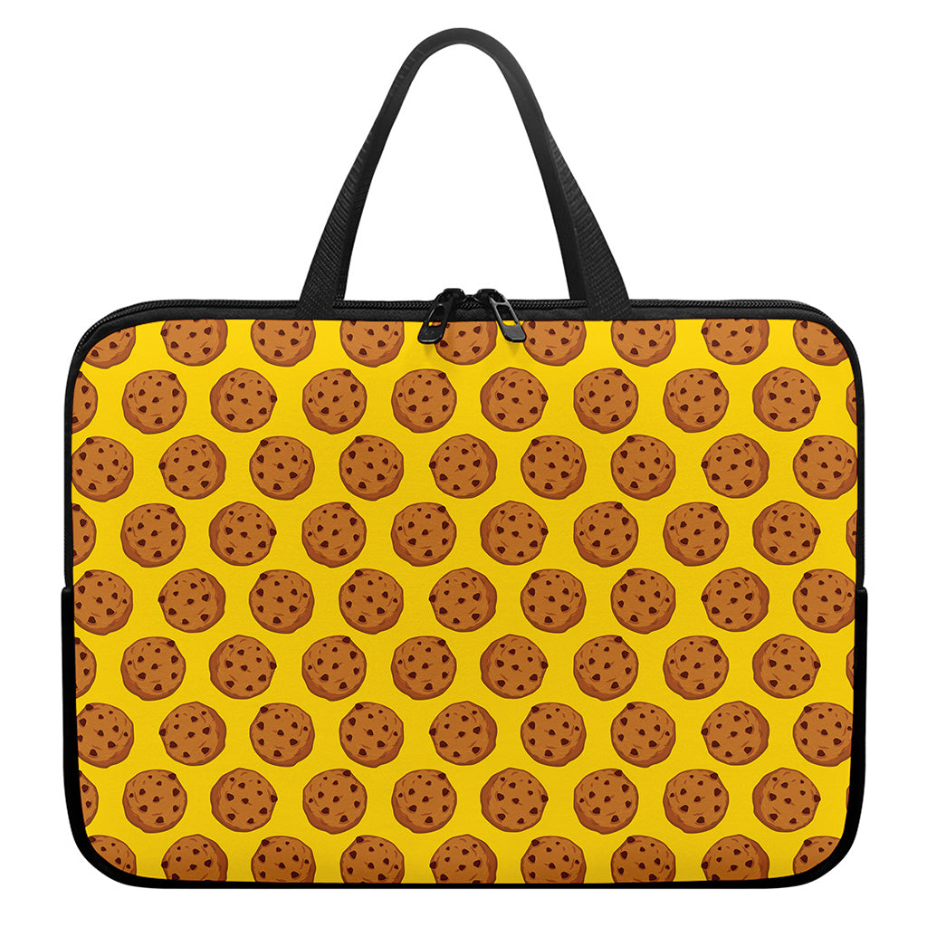 Yellow Cookie Pattern Print Laptop Sleeve With Handle