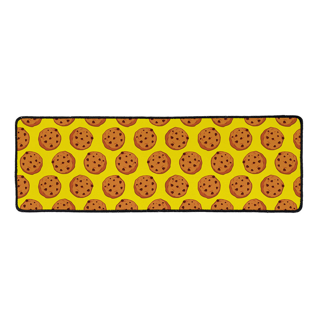 Yellow Cookie Pattern Print Long Kitchen Mat