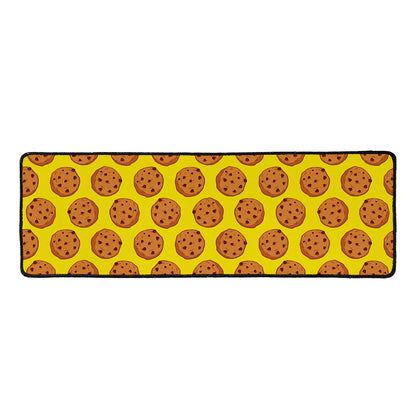 Yellow Cookie Pattern Print Long Kitchen Mat
