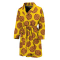 Yellow Cookie Pattern Print Men's Bathrobe