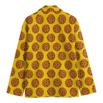 Yellow Cookie Pattern Print Men's Blazer