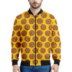 Yellow Cookie Pattern Print Men's Bomber Jacket