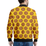 Yellow Cookie Pattern Print Men's Bomber Jacket