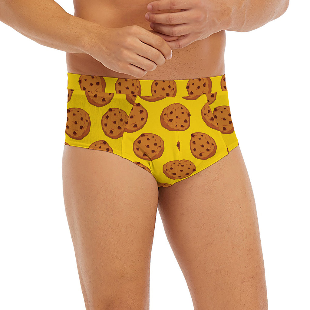 Yellow Cookie Pattern Print Men's Briefs