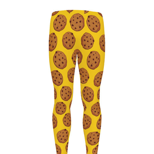Yellow Cookie Pattern Print Men's leggings