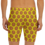 Yellow Cookie Pattern Print Men's Long Boxer Briefs