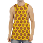 Yellow Cookie Pattern Print Men's Muscle Tank Top