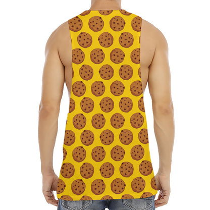 Yellow Cookie Pattern Print Men's Muscle Tank Top