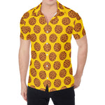 Yellow Cookie Pattern Print Men's Shirt