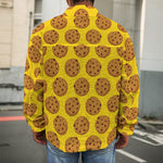 Yellow Cookie Pattern Print Men's Shirt Jacket