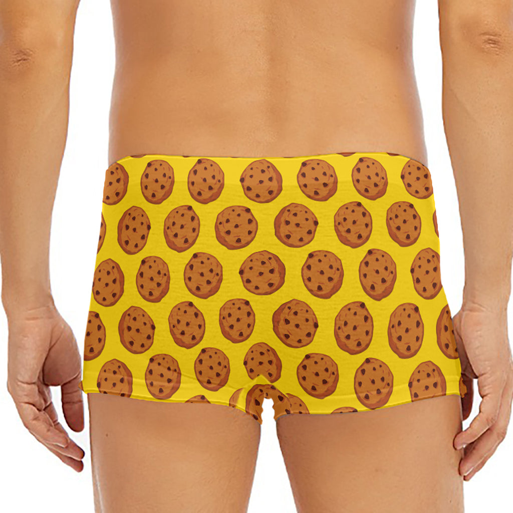 Yellow Cookie Pattern Print Men's Short Boxer Briefs