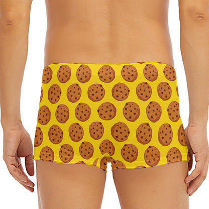 Yellow Cookie Pattern Print Men's Short Boxer Briefs