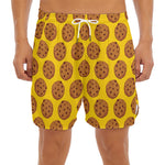 Yellow Cookie Pattern Print Men's Split Running Shorts