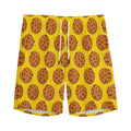 Yellow Cookie Pattern Print Men's Athletic Shorts
