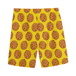 Yellow Cookie Pattern Print Men's Sports Shorts