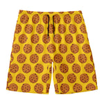 Yellow Cookie Pattern Print Men's Swim Trunks
