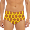 Yellow Cookie Pattern Print Men's Triangle Swim Briefs