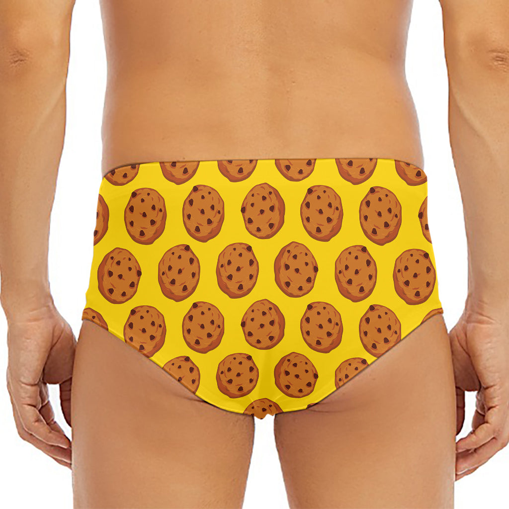 Yellow Cookie Pattern Print Men's Triangle Swim Briefs