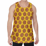 Yellow Cookie Pattern Print Men's Velvet Tank Top