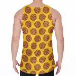 Yellow Cookie Pattern Print Men's Velvet Tank Top