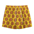 Yellow Cookie Pattern Print Mesh Shorts