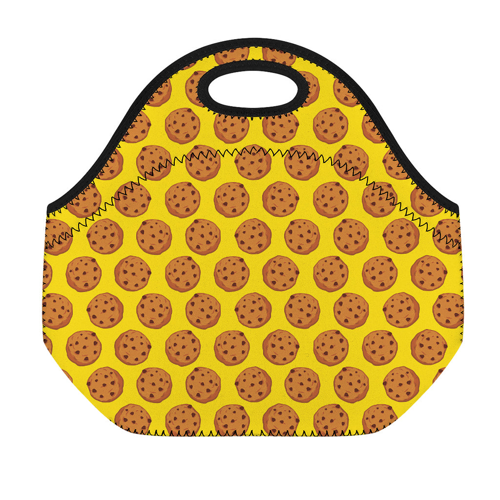 Yellow Cookie Pattern Print Neoprene Lunch Bag