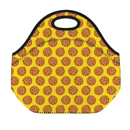 Yellow Cookie Pattern Print Neoprene Lunch Bag