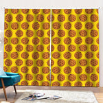 Yellow Cookie Pattern Print Pencil Pleat Curtains