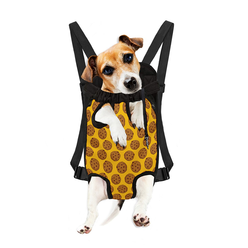 Yellow Cookie Pattern Print Pet Carrier Backpack