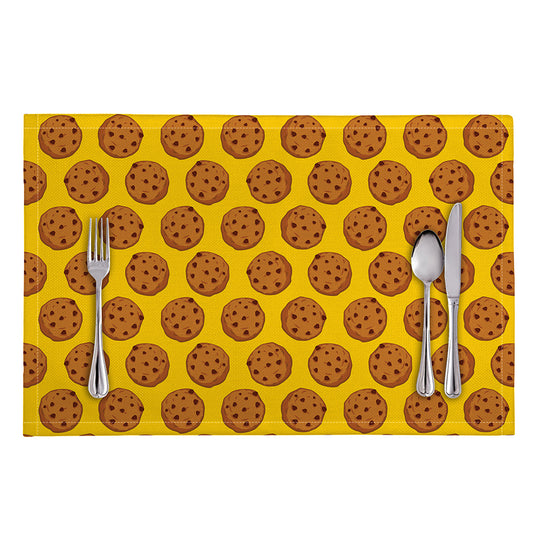 Yellow Cookie Pattern Print Placemat