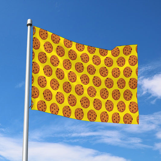 Yellow Cookie Pattern Print Polyester Flag